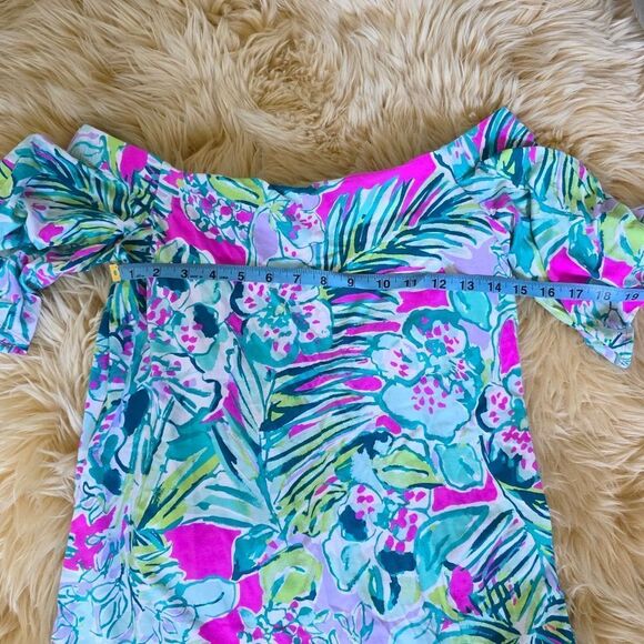 Lilly Pulitzer Fawcett Off The Shoulder Multi Color Floral Dress Medium - Picture 6 of 7